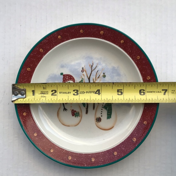 Set Of 2 Royal Seasons ‘Snowman’ Stoneware  Bread & Butter/Dessert Plates - Picture 5 of 5